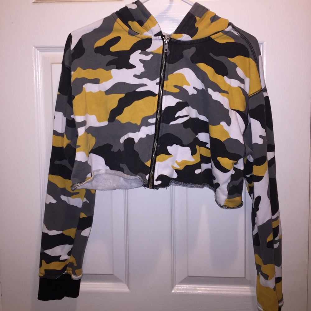 Crop top zip up jacket